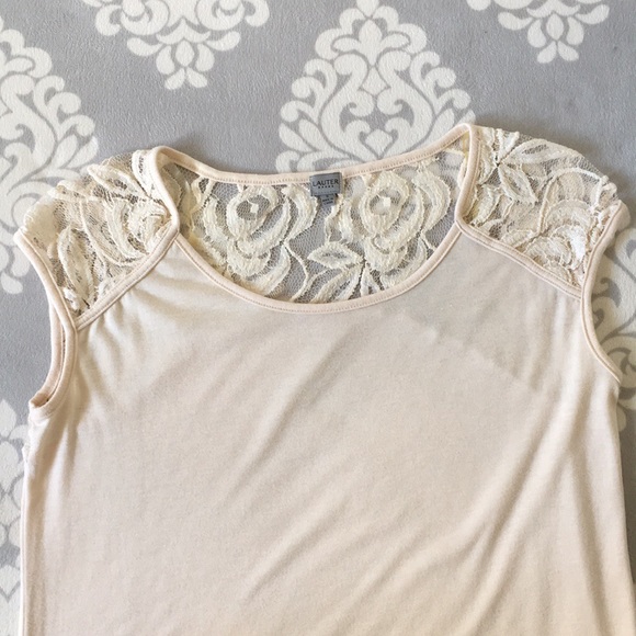 Lauter Brand - Cream Blouse With Lace Accents - Picture 5 of 8